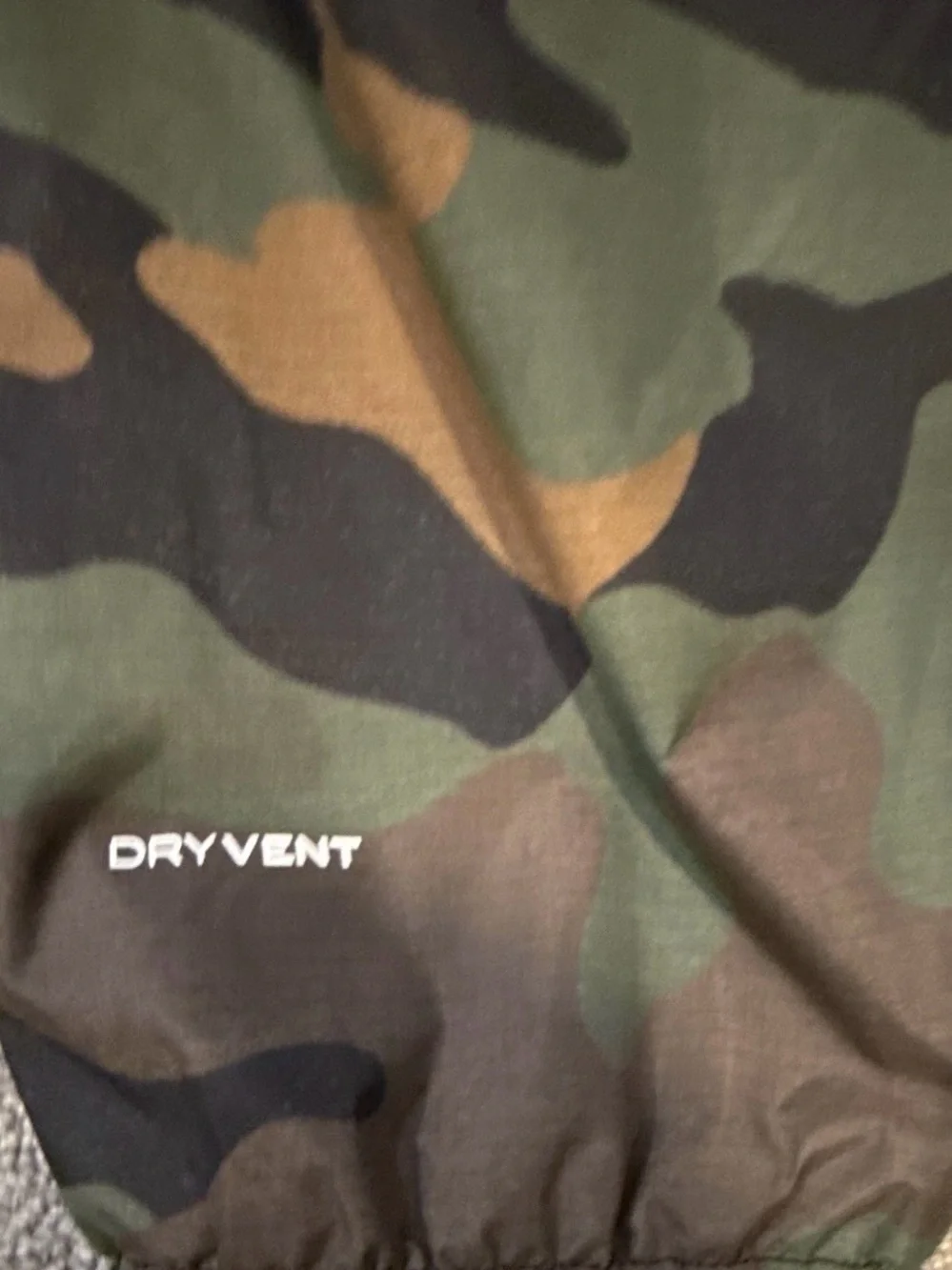The North Face camouflage raincoat